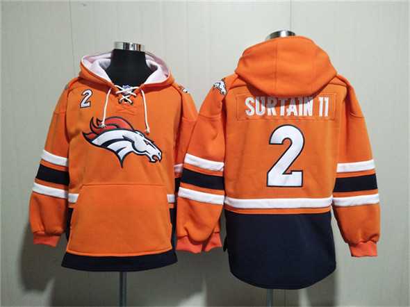 Men's Denver Broncos #2 Pat Surtain II Orange Ageless Must-Have Lace-Up Pullover Hoodie,We sell and wholesale Men's Denver Broncos #2 Pat Surtain II Orange Ageless Must-Have Lace-Up Pullover Hoodie on line form chian!